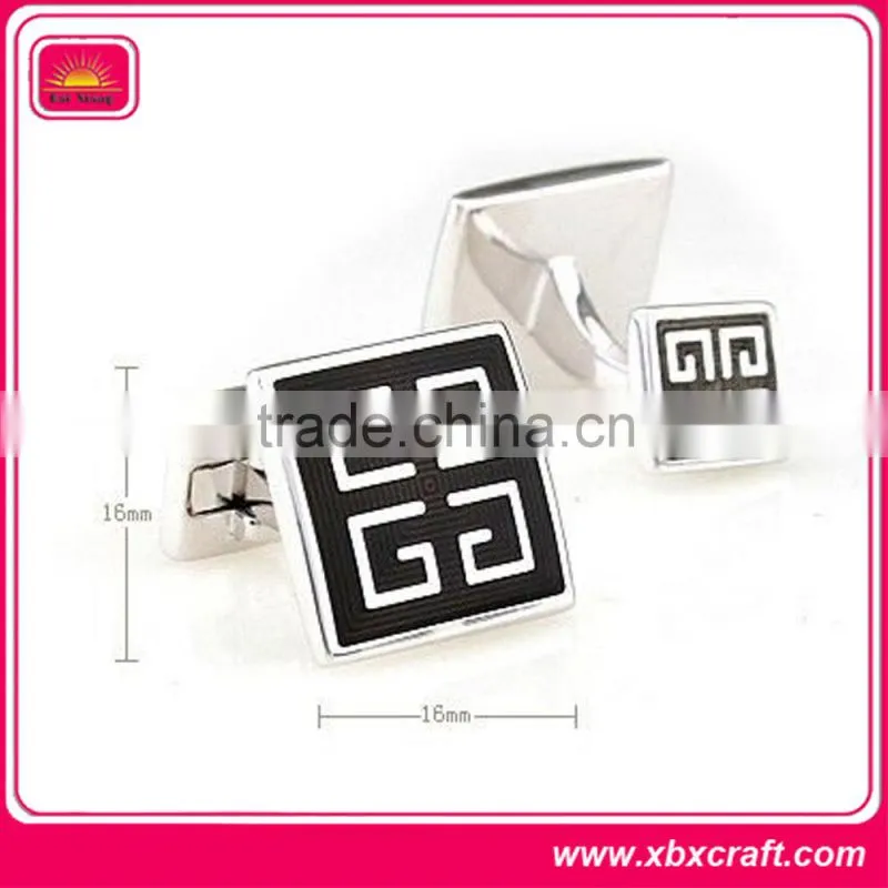 promotional fashion simple metal square cufflinks