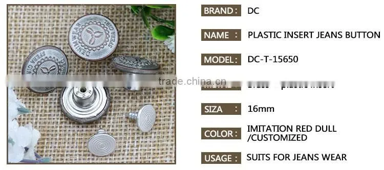 Customizable Metallic Color Button Metal Jeans Button for Button Jeans