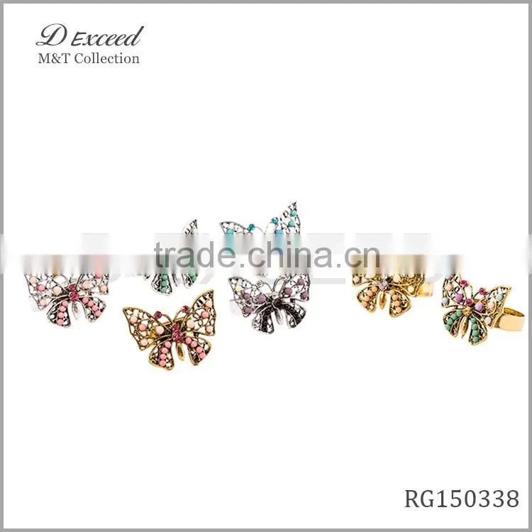 New Fashion butterfly ladies gold finger ring