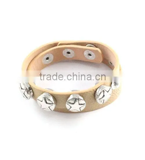 2015 PU DIY Button Bracelet .Star Button