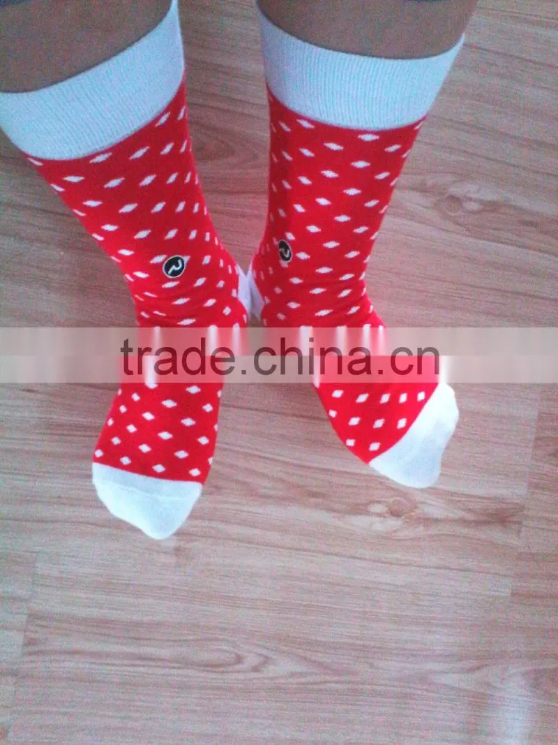 Custom Design Digital High Quality In-Stock Socks 100% Cotton Red Socks