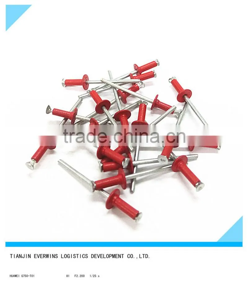 Red color Countersunk head Waterproof Aluminium Blind rivet