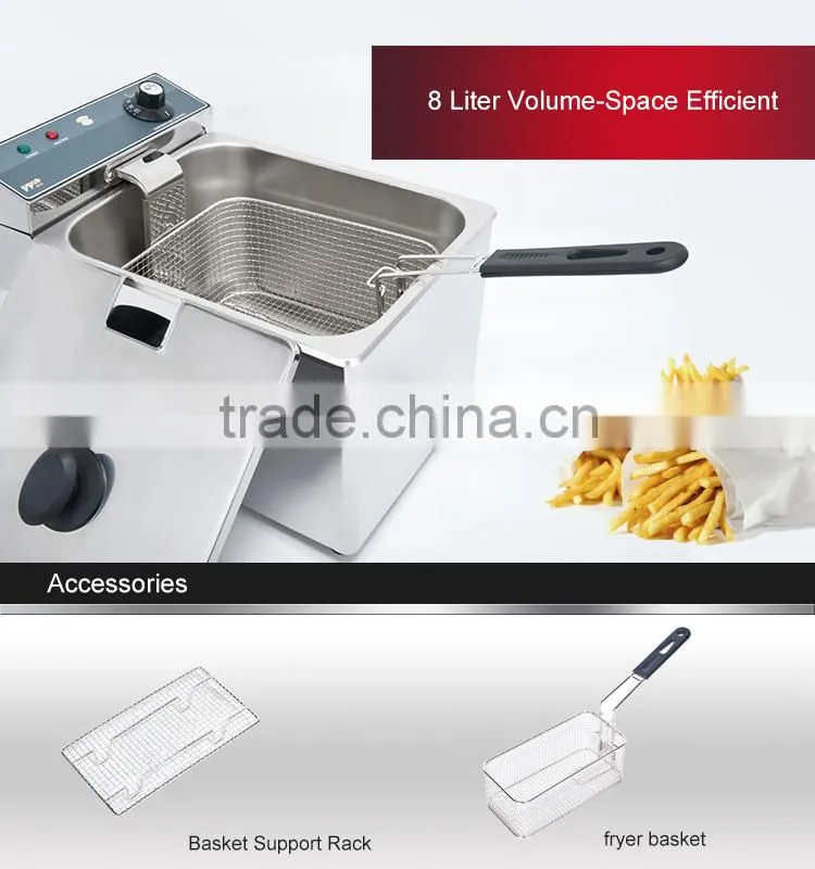 Commercial Electric Stainless Steel Countertop Deep Fryer 8L Mechanical Type