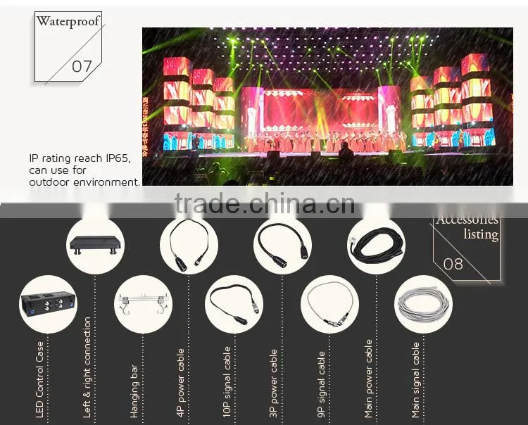 Outdoor/Indoor Programmable P12 LED Decorative curtain display lights for show and wedding stage