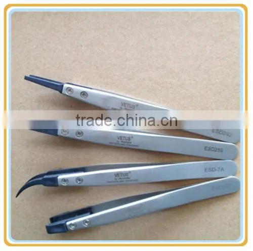 Black Carbon fiber Cleanroom ESD Plastic Tweezer