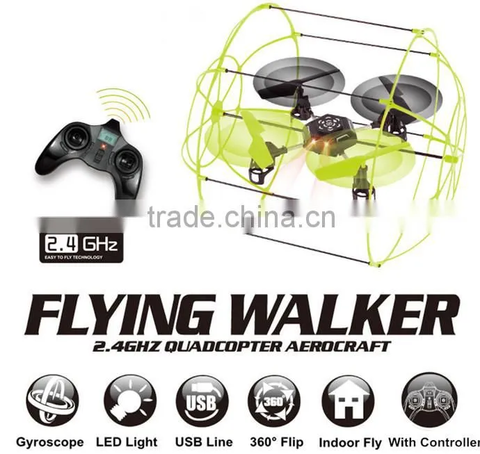 2.4Ghz 4CH wall climbing sky walker rc quadcopter kit remote control helicopter
