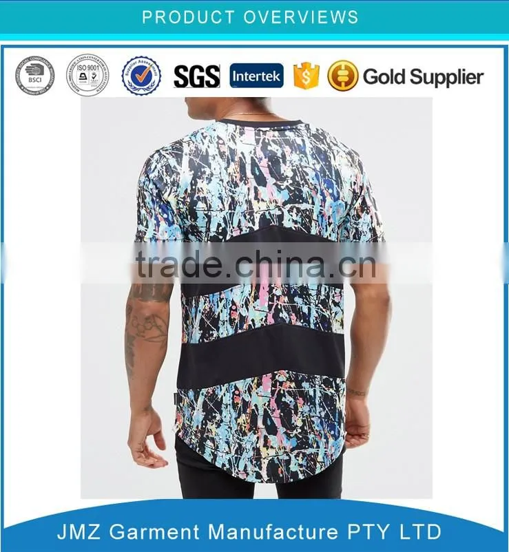 Custom high quality fashion men t shirt splatter print tee