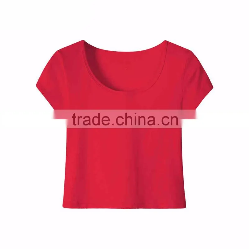 China factory whlesales women clothing blank short sleeve solid colord sexy t-shirt / t shirs /tshirs with soft fabric