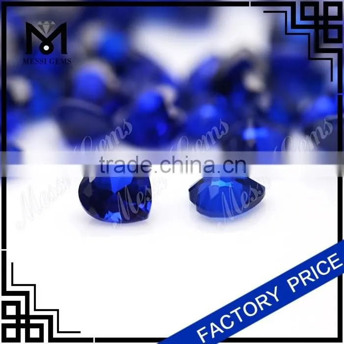 wholesale heart cut blue sapphire synthetic 112# blue spinel