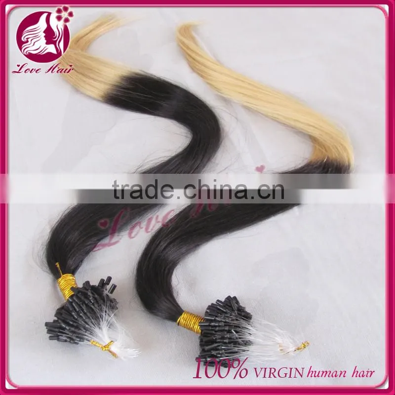 Cheap micro ring loop hair extensions 1g micro bead brazilian hair extension double bead brazilian micro ring hair extensio