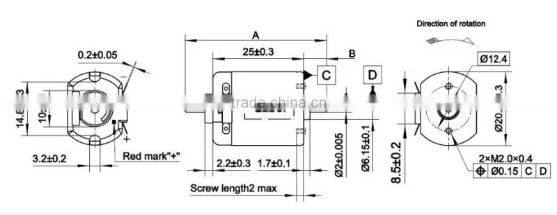 Side mirror actuator DC motor FC-140A FC-140A
