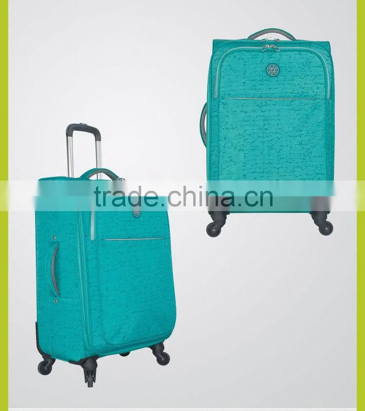 fanshion design soft trolley luggage with internal handle