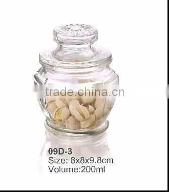 glass jar with glass lid, 200ml glass conister