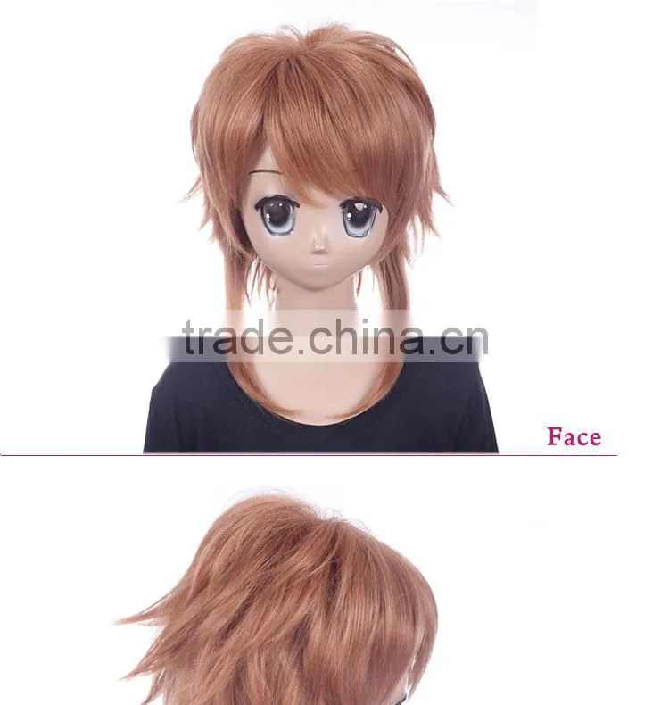 High quality High Temperature Fiber short brown cosplay wig