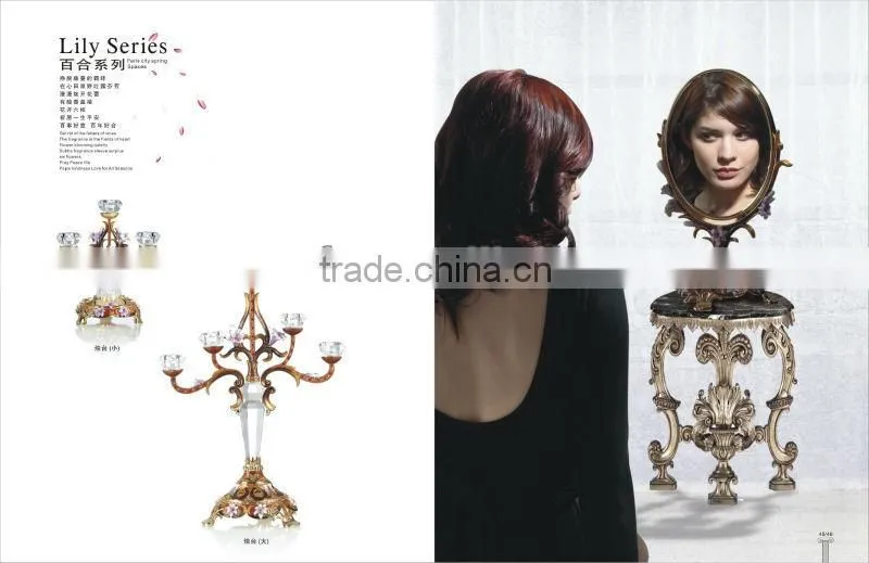 RORO Conjugal Felicity lily enamel crystal glass candle holder