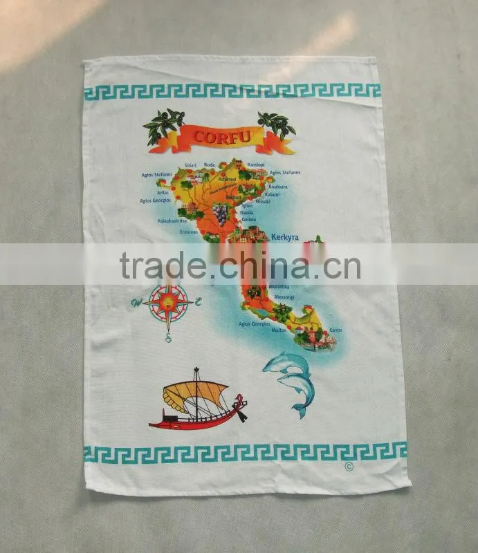 50cm*70cm printing tea towel for tourist souvenir