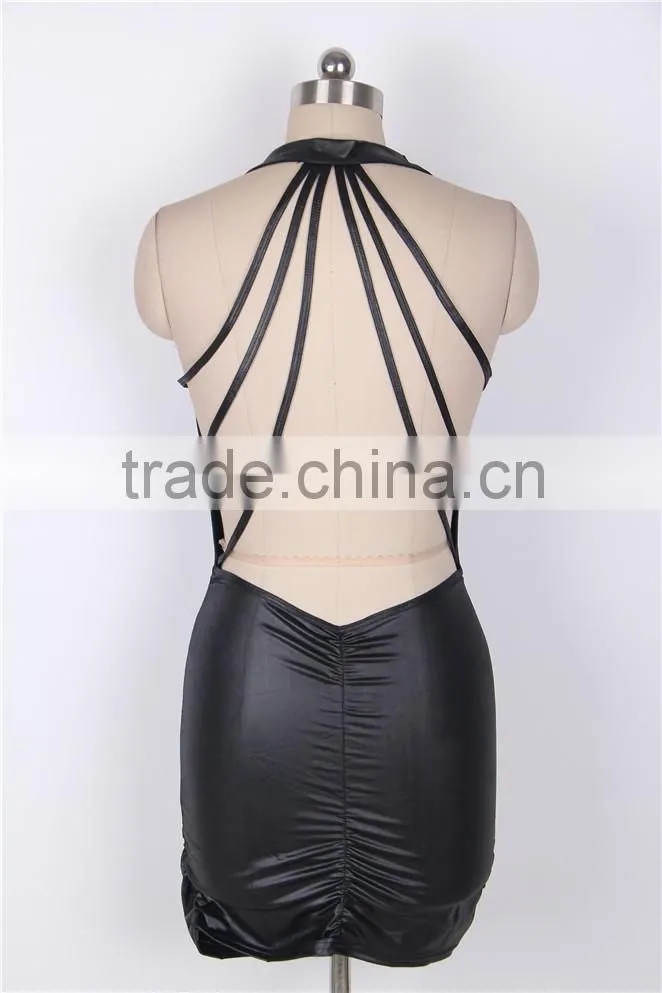 Black Salem Witch Leather Sex Dress