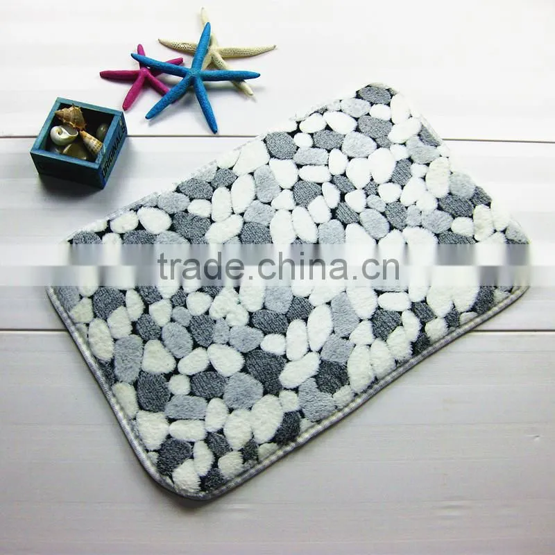 flower pattern coral velvet anti-slip rugs water absorb mat