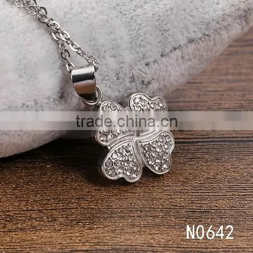 925 silver stainless steel lovely heart pattern pendant simple chain elegant necklace
