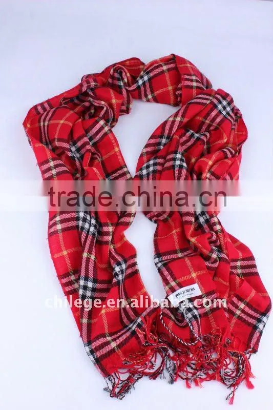 fashion women wool checked scarf fleece set winter warmer shawls scarves export ladies checked scarf poncho stoles schal cap