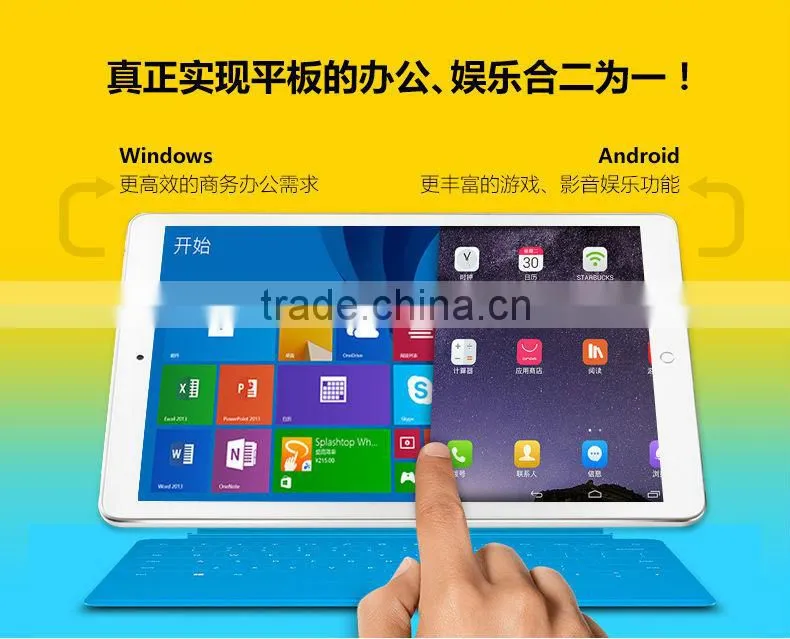 Wholesale New 9.7" Win 8.1+Android 4.4 Dual OS Intel Z3736F Quad Core 2048*1536P ONDA V919 3G Phone Call Tablet PC