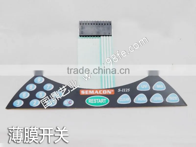 membrane switch embossing keypad with tactile effect LED big window