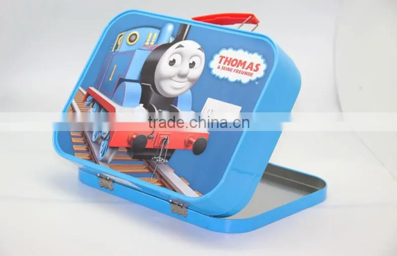 small rectangle cute metal luch tin box for child