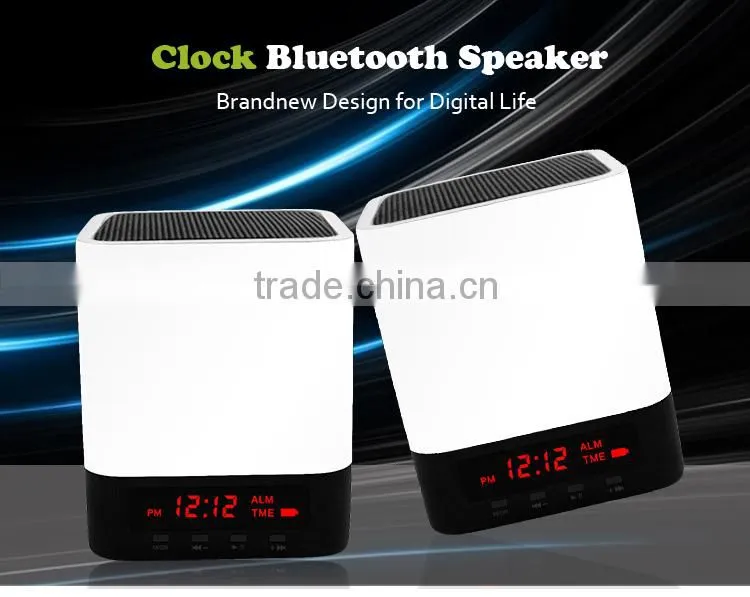 TLS28 mini fm function led time display blue tooth speaker with built-in mic