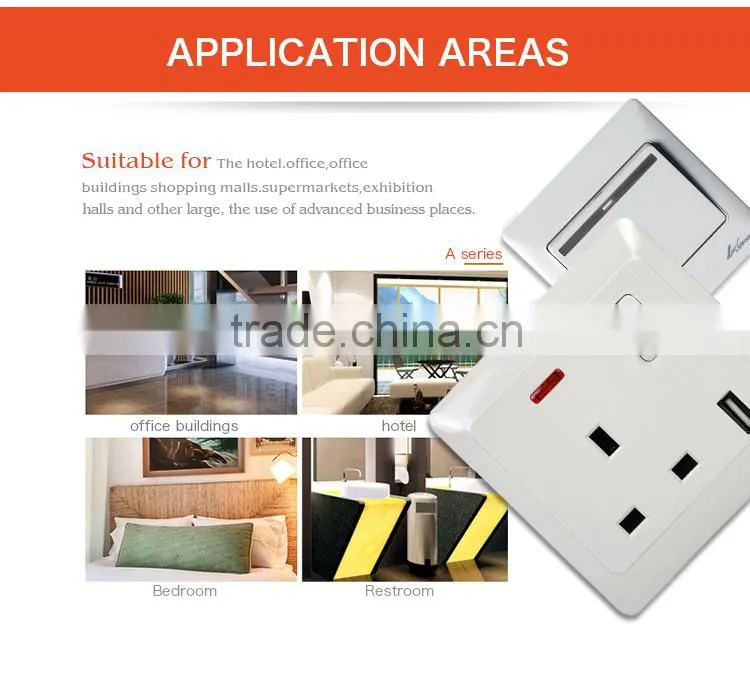 E08 Economic 5pin universal socket with 1gang 1way/2way switch