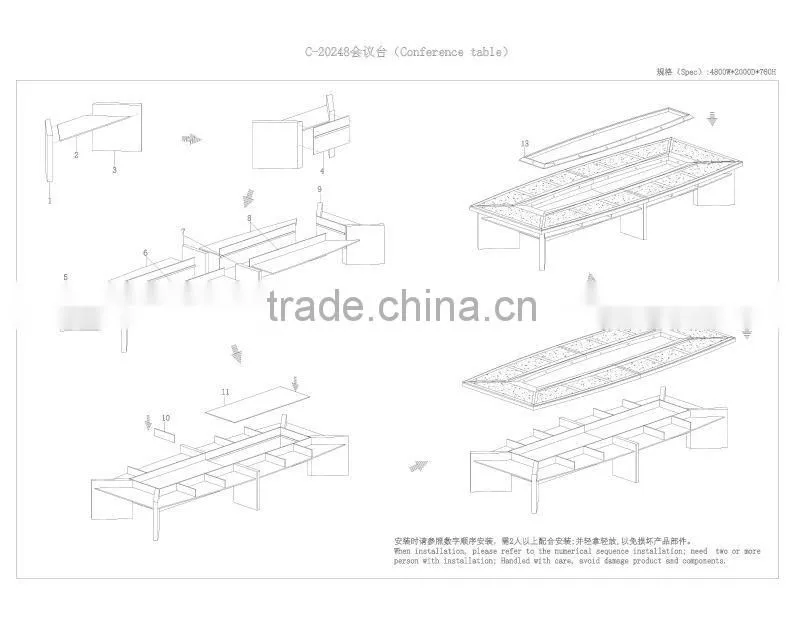 Steel base small meeting table