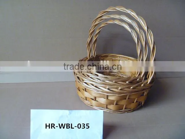 hot sell cheap natural color handled willow storage basket