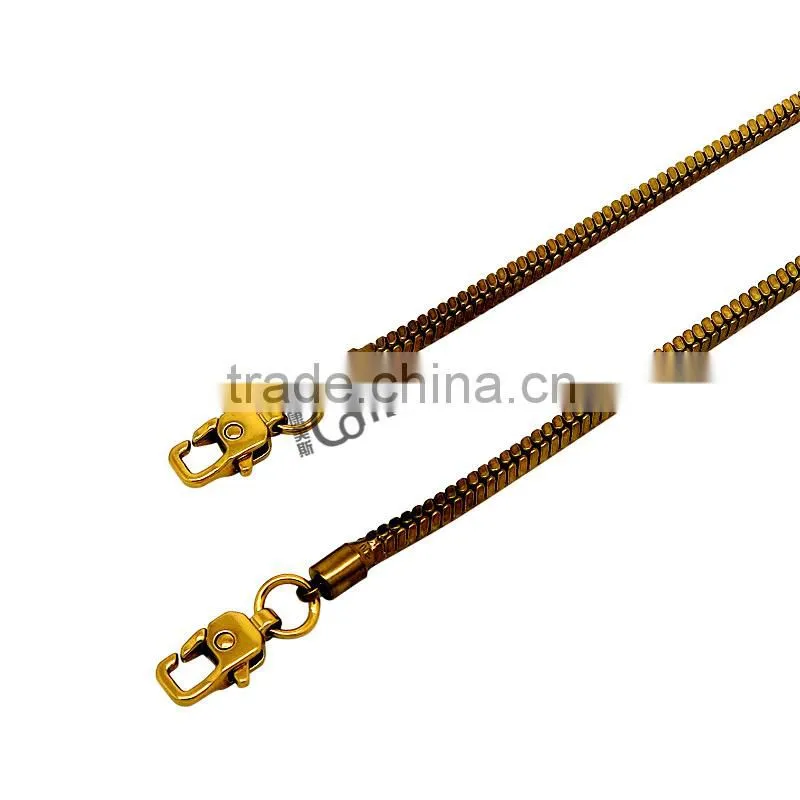 Fashion brass metal handbag long chain