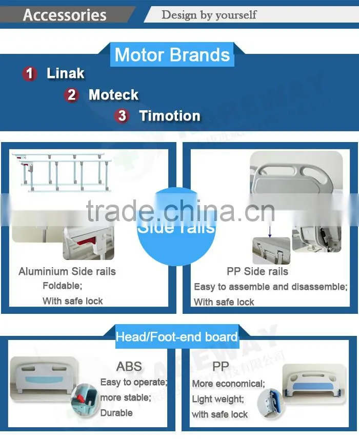 Central locking five functions disabled abs electric hospital patient beds