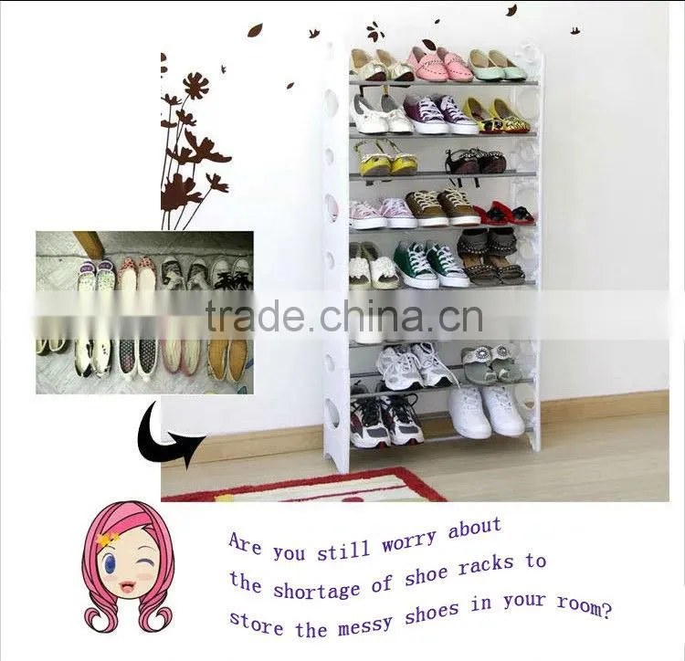 6 Layer Modern Cheap Stackable Plastic Shoe Organizer FH-SR0066