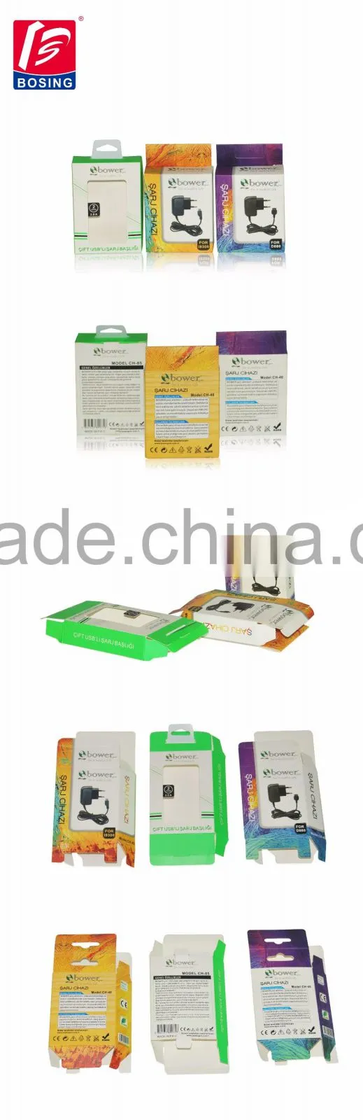 multicolor printing for charger packing box with clear window