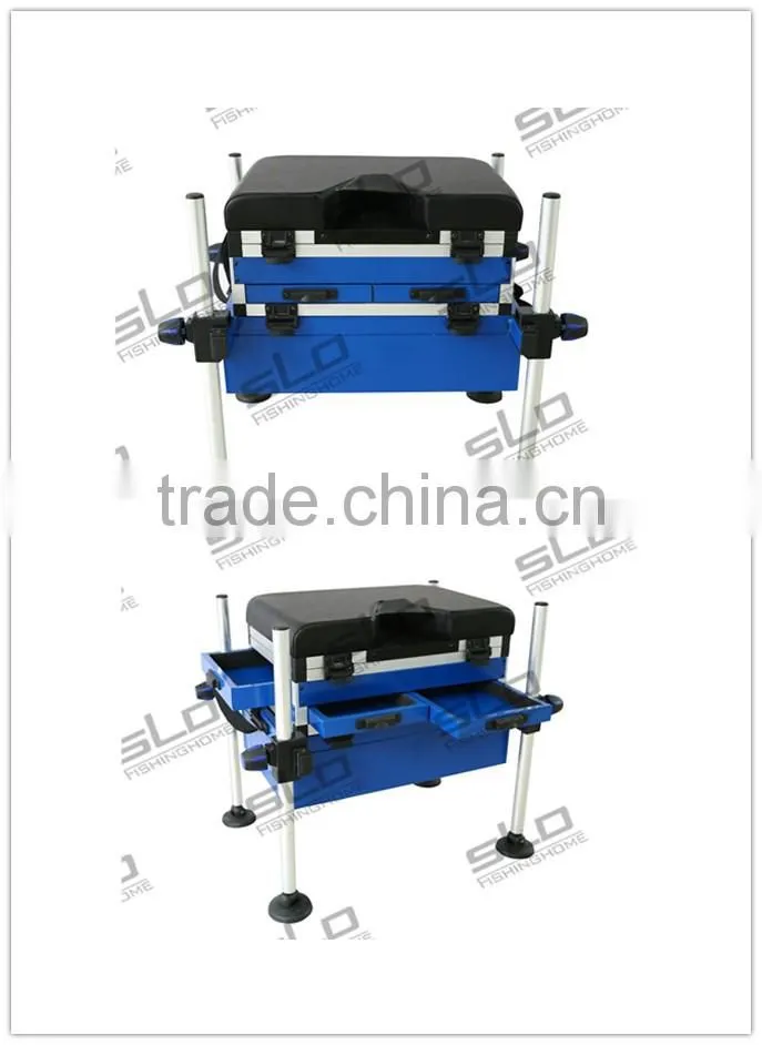 fishing tackle aluminum seat boxes with D25 adjustor leg with 3 drawers
