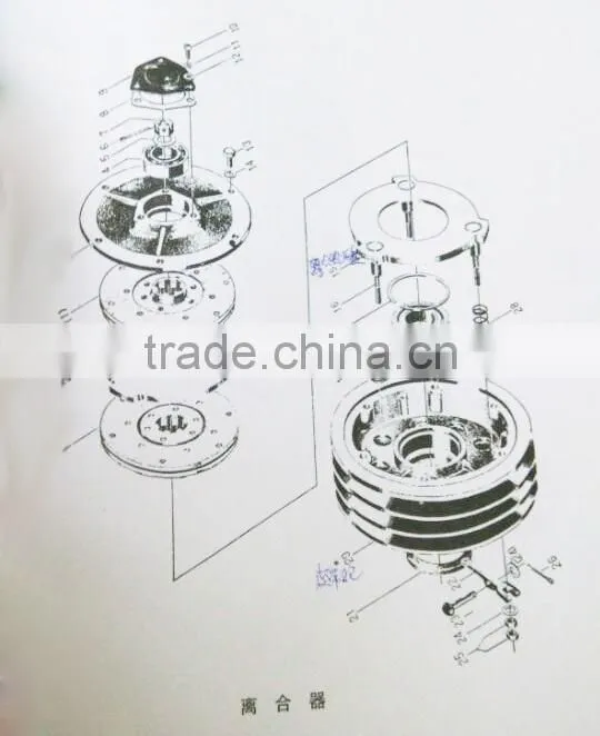 Agricultural tractor clutch disc and pressure plate assembly