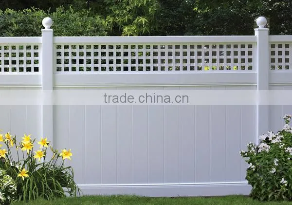 Backyard PVC Privacy Fence with lattice