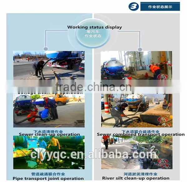 Dongfeng Kingrun left hand drive 4x4 8000l sewer vacuum trucks