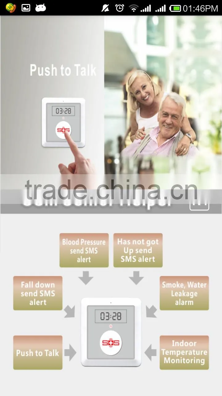 Elderly help alarm SOS emergency panic button for elderly,wireless elderly timer for medical k4