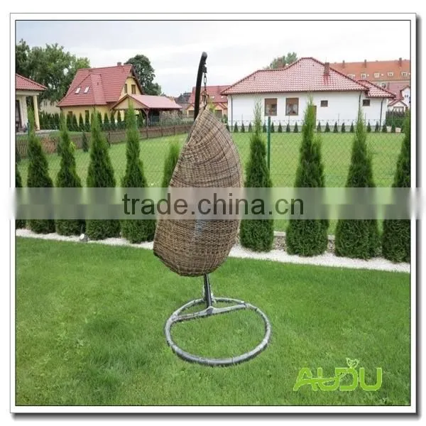 Audu Wicker Swing Chair,Swing Chair With Blue Cushion