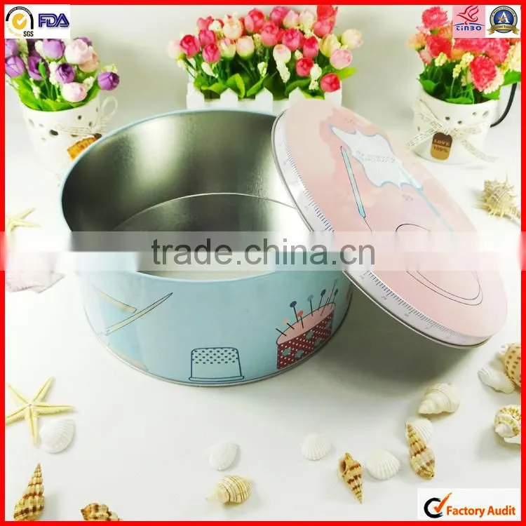 stainless round custom food storage tin can