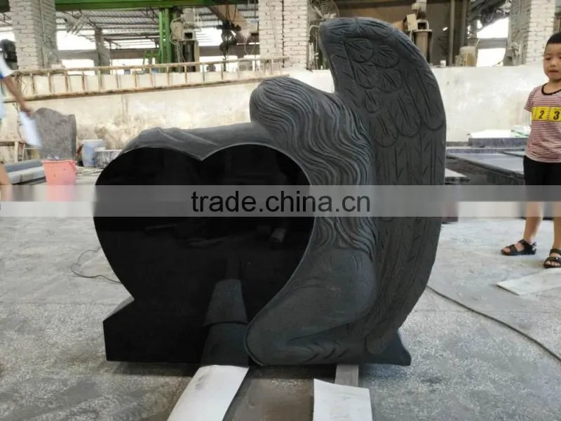 angel with heart granite tombstone granite monument