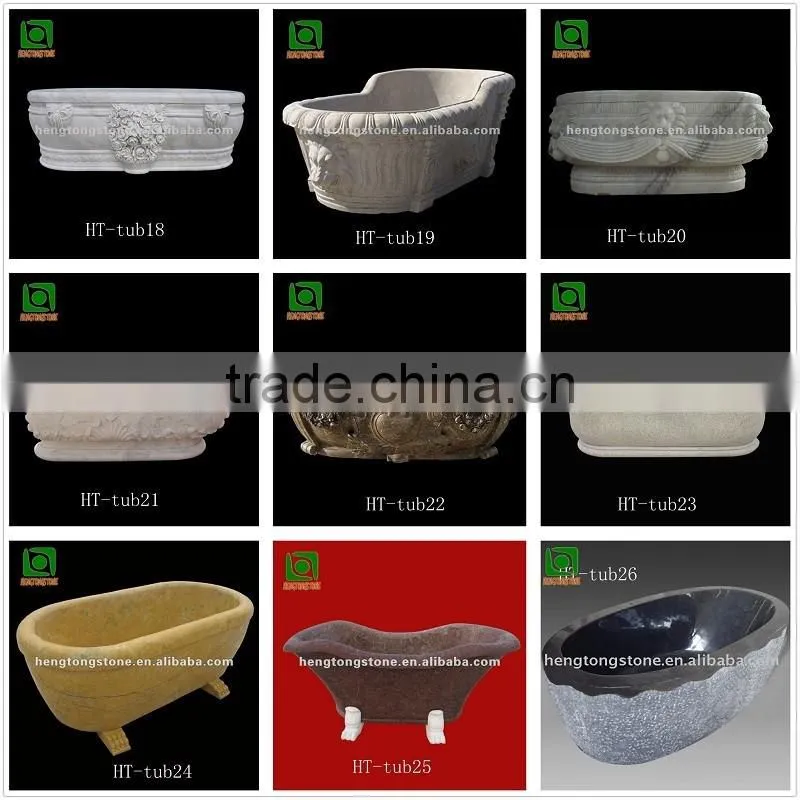 Small Oval Shaped Solid Marble Bathtub