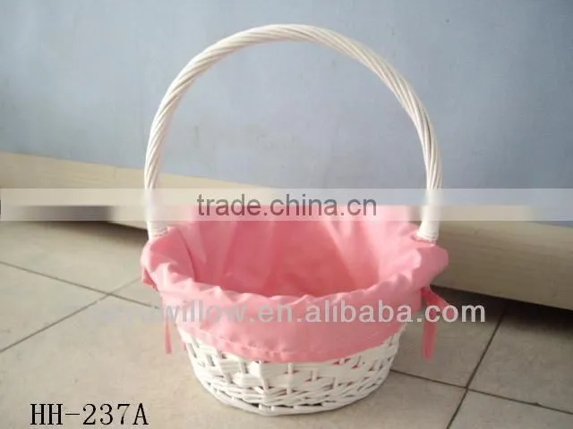 New white willow basket with handle