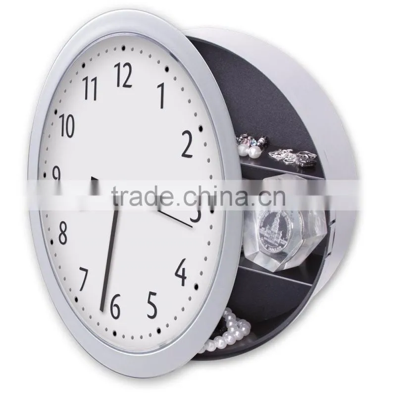 Hidden Storage Compartment Wall Clock Safe Box