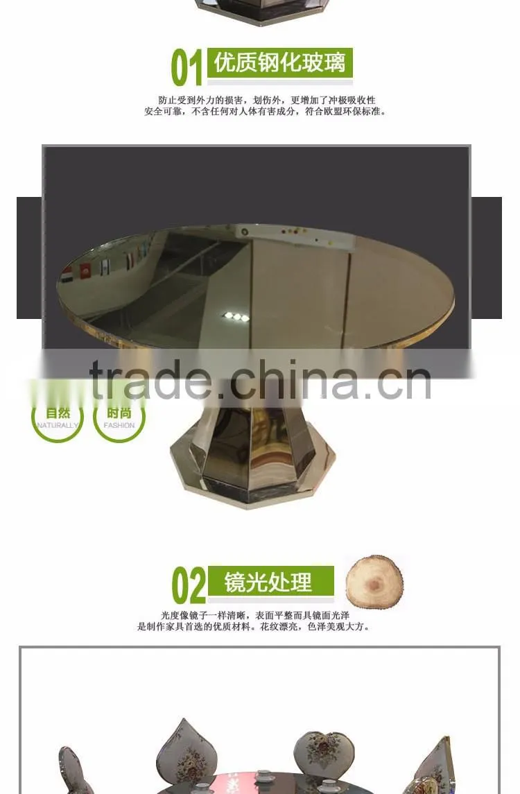 Manufacture cylinder glass dining table for hotel used