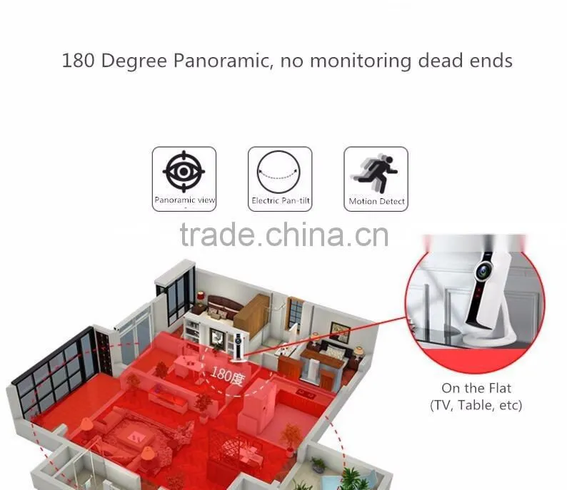Panoramic Full View 180 Degree Electric Pan-Tilt New VR IP Wifi Camera, New Fisheye VR CCTV Camera For Sale