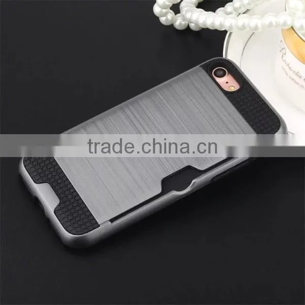 Drawbench phone shell card slot back cover TPU + PC phone case for iPhone 7