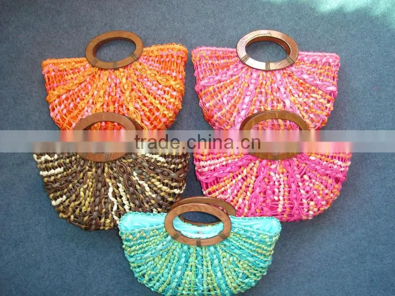 ladies sea grass bags with handles